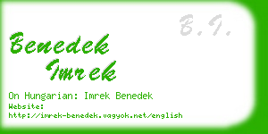 benedek imrek business card